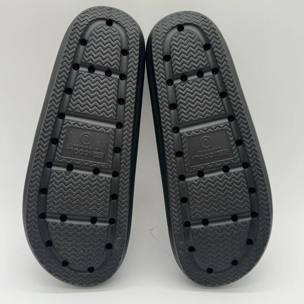 32 Degrees Cool Unisex Cushion Slides Black Slip On Sandals Size L W9-10 M7-8